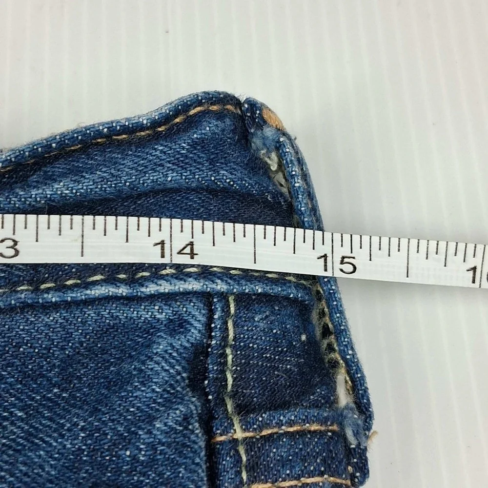 Abercrombie & Fitch Womens Straight Leg Blue Jeans Size 14‎ Button Fly Cotton